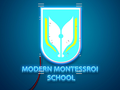 Neon Free Mock up design illustration logo