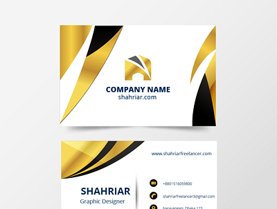 Modern business card gold business card business card design business card template illustration modern business card