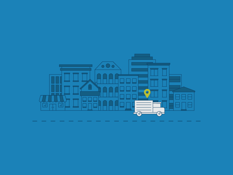 City Living car city flat fleet icon illustration line saas tracking truck vehicles