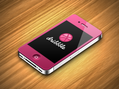 The Dribbble Version of the iPhone dribbble icon iphone mobile pink