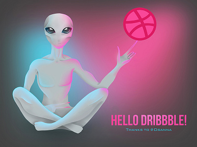 Hello Dribbble! alien debut first shot