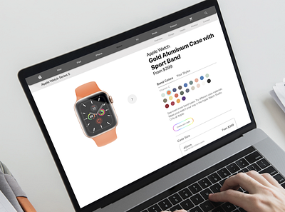 Apple Watch Product Page Mock-up app branding design flat illustration logo minimal neumorphic design typography ui ux vector