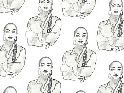 Sade illustration pattern print watercolor