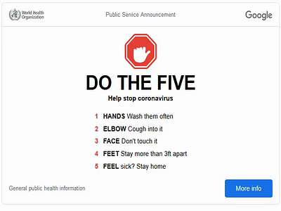 Do the Five Covid19 Via Google animation design illustration