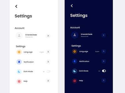 #DailyUI007 app dailyui darkandlite mobileapp setting space ui ux