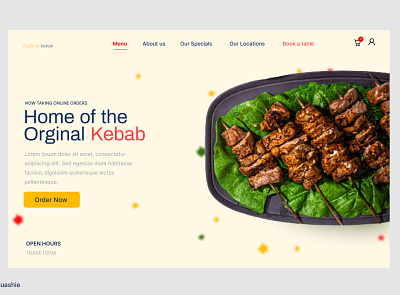 Landing page branding design e commerce kebab landing page online delivery ui ux website