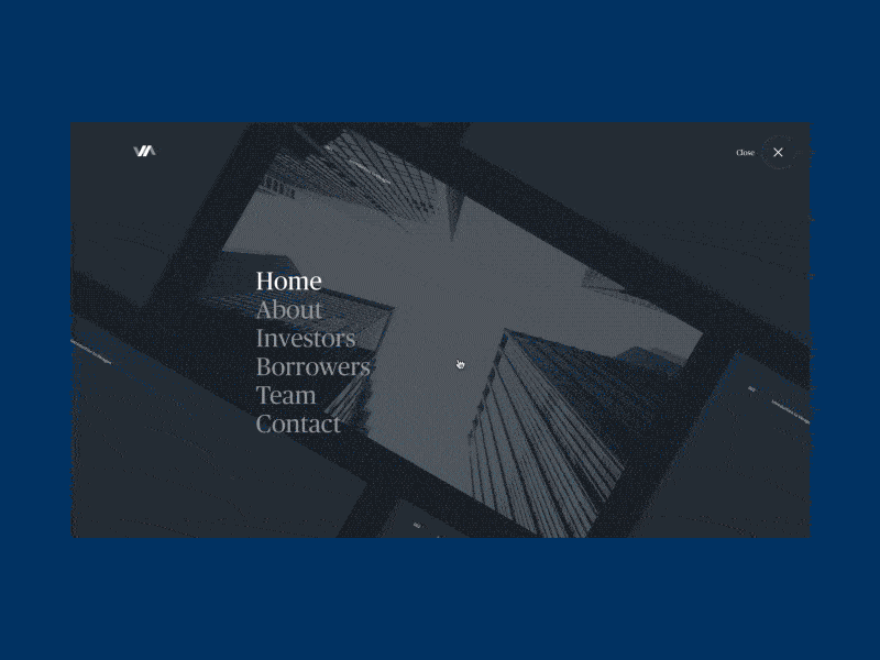 Varagon - Navigation website after effects animation corporate finance interaction layout menu rollover serif transition webdesign