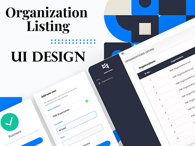 UI DESIGN ORGANIZATION LISTING STUDIO