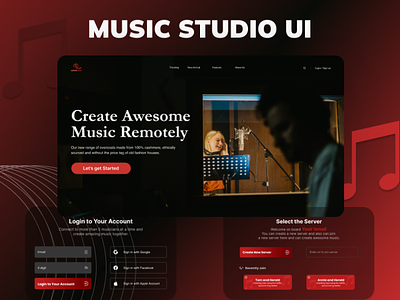 Music Studio Ui Design app branding design graphic design illustration logo typography ui ux vector