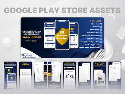 PDA Play Store Assets branding design illustration logo play store typography ux vector