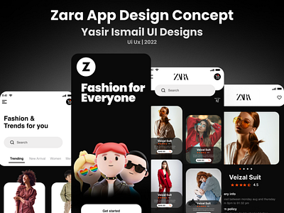 Zara App Design Concept By Yasir app app design app ui design app ui ux app ux design branding design fashion app fashion app design graphic design illustration logo typography ui ux vector zara app