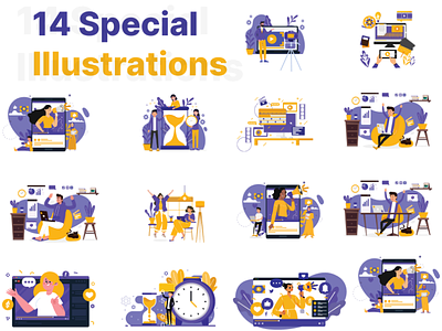 14 Special Illustrations animations app branding characters design graphic design illustration logo typography ui ux vector