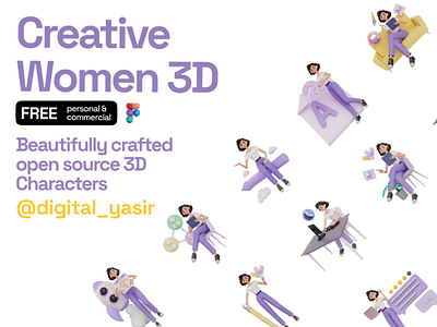 Creative Women 3D Free Design