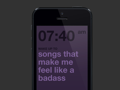 Wake Up, powered by Rdio - Set Alarm & Playlist app icon iphone mobile app ui design