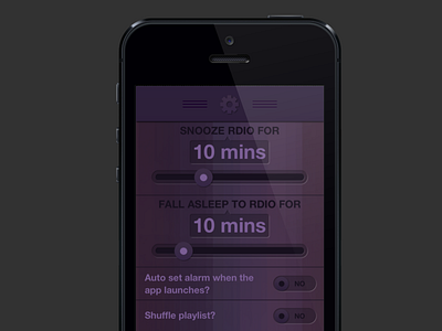 Wake Up, powered by Rdio - Settings app icon iphone mobile app ui design