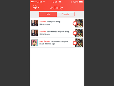 Jamsnap - activity view activity feed ios7 iphone mobile photo
