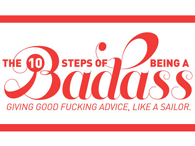 The 10 Steps of Being a Badass badass lists poster typography