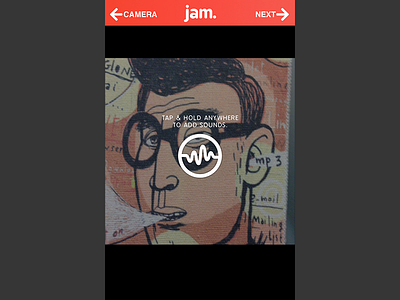 Jamsnap - Creation view - "Jam." camera ios7 iphone mobile photo sound
