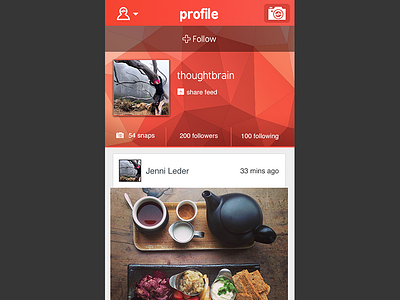 Jamsnap - Profile view: follow user follow following ios7 iphone mobile photo profile