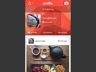 Jamsnap - Profile view: following user follow following ios7 iphone mobile photo profile