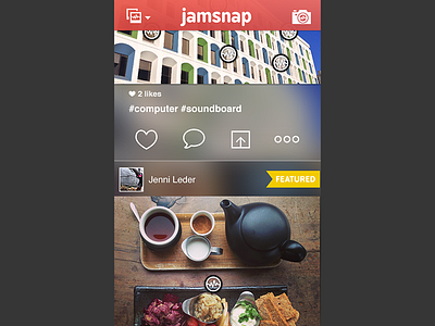 Jamsnap - feed view: scrolled up feed ios7 iphone mobile photo profile