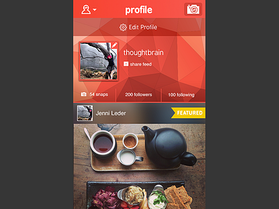 Jamsnap - Profile view follow following ios7 iphone mobile photo profile