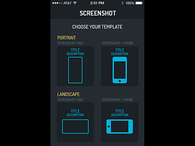 Screenshot app - Choose your template app store iphone mobile screenshots