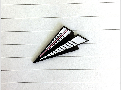 Notebook Paper Airplane Enamel Pin airplane enamelpin notebook paper paper plane pin