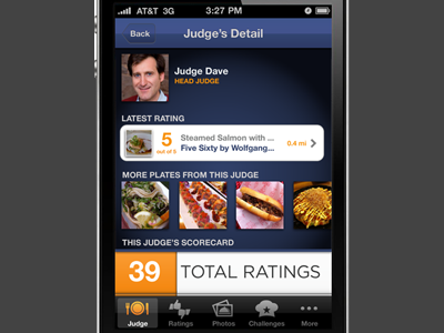 Top Chef Judges' Table : Judge Detail iphone mobile ui