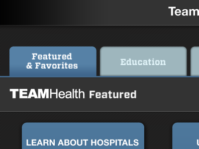 Team Health : Recruit Resources (detail) ipad mobile tabs texture ui