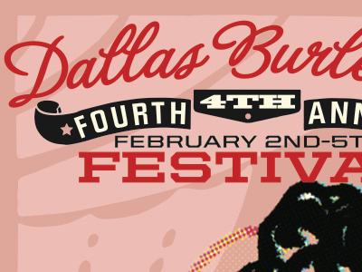 2012 Dallas Burlesque Festival Flyer - 2nd pass burlesque design poster typography