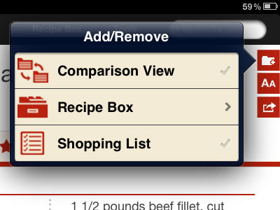 Food Network: In The Kitchen - Add To design icons ipad mobile popover ui