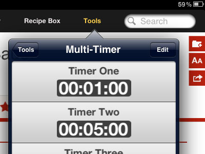 Food Network: In The Kitchen - Timer design icons ipad mobile popover ui