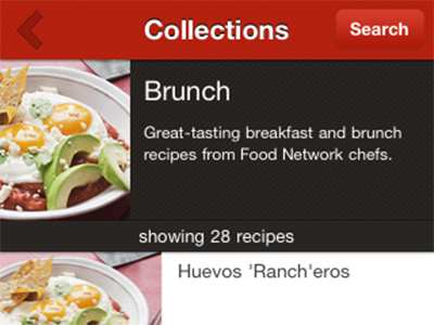 Food Network iPhone - Collection Detail design iphone mobile ui