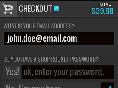 iPhone Checkout iphone mobile shopping cart ui