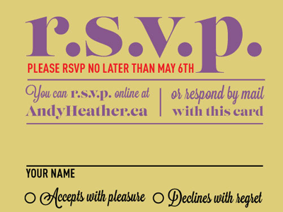 Wedding Invites - RSVP invite rsvp typography wedding