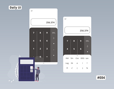 Daily UI : 004 - Calculator adobe photoshop design flat icon illustration interface minimal ui user experience ux