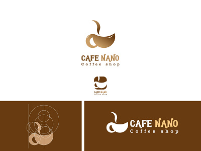 cafe nano logo design branding cafe cafe logo café design designer fibonacci food gold golden golden ratio goldenratio logo logo design logo design branding logo designer logo mark logodesign logotype maker