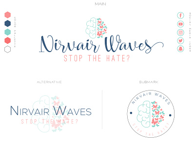 Nirvair Waves brand design branding branding kit design logo logo design luxury brand proffesional logo unique logo design