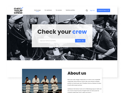 Check Your Crew | Service for checking crew branding concept crew design graphic design illustration logo maritime minimal ui uiux ux vector web website