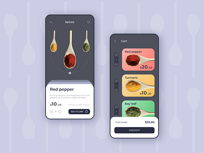 Mobile APP / Spices design mobile mobile app spices