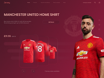 WEB HOME PAGE/ JERSEY STORE brand design fashion glassmorphism homepage men neomorphism shirt sport store ui ux web