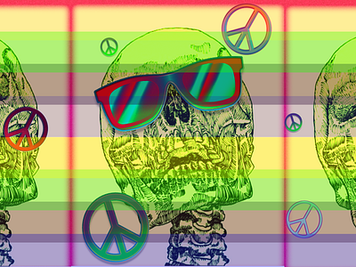 Head Trip bright color colorful creative glasses peace skull trippy vector vibrant
