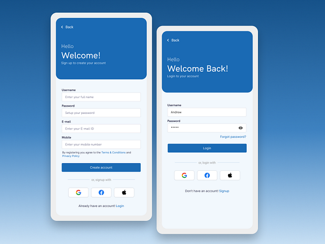 Signup Screen by Kummareashvar PJ on Dribbble