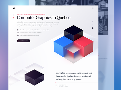 Computer Graphics Company Website with 3D Cubes