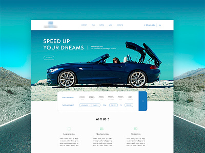 Website design for a car dealer. Homepage.