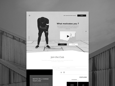 Creative landing page design for a motivation application app clean design graphic interface minimal modern simple ui ux web zajno