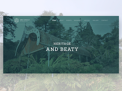 Homepage design for an Australian Botanical Park website