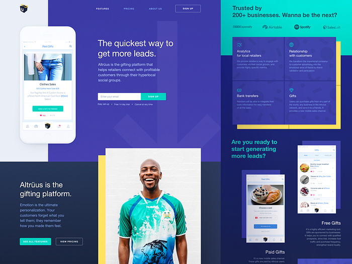 Landing Page Design for Gift Giving Platform by Sasha from Zajno for Zajno on Dribbble