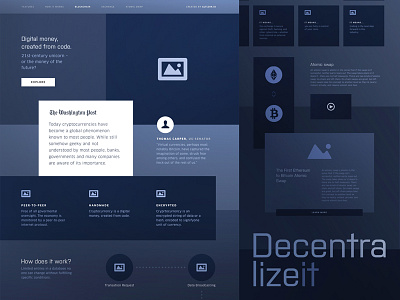 Educate Page Wireframe for Cryptocurrency Exchange Website business decentralized futuristic product solution transitions ui ux website wireframe zajno